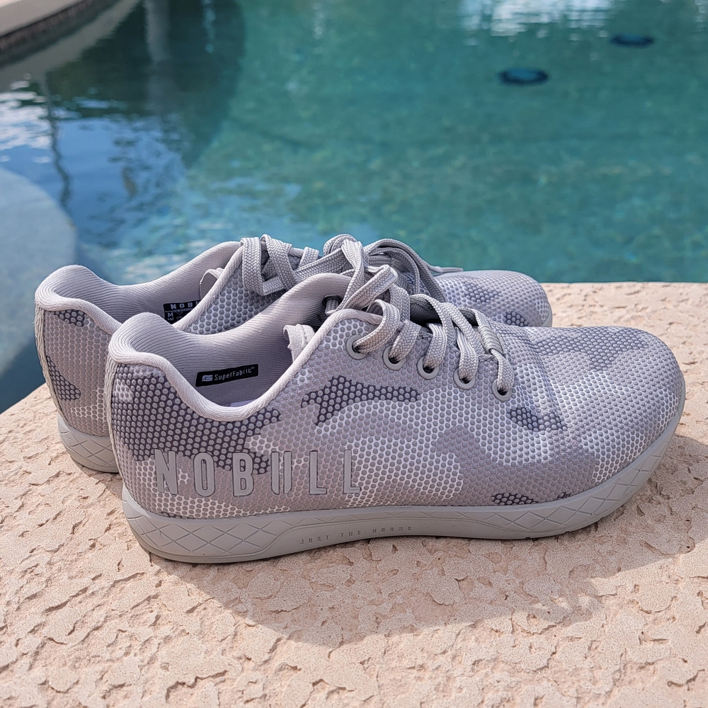 NOBULL Womens 8.5 Gray Camo Superfabric Trainers